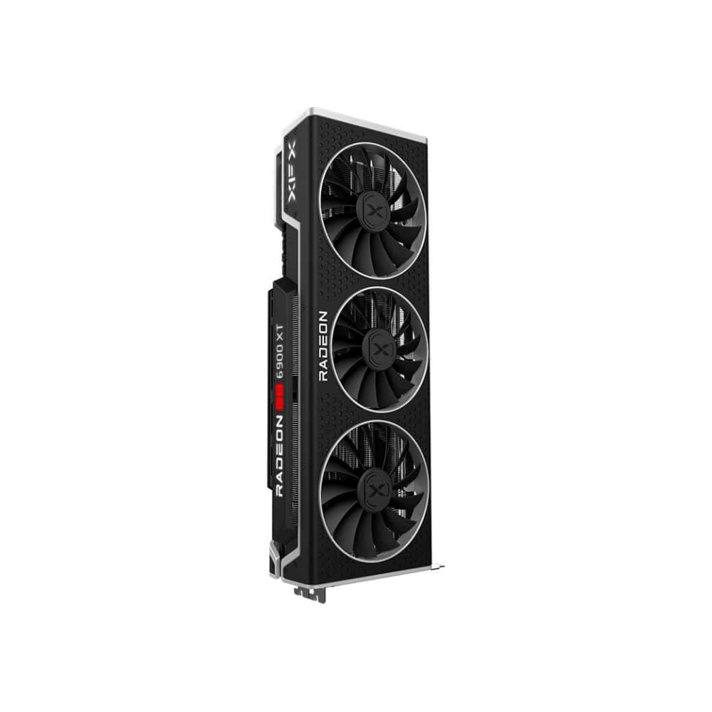 A large main feature product image of XFX Radeon RX 6900 XT Speedster MERC 319 Black 16GB GDDR6
