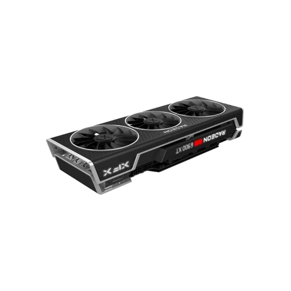 A large main feature product image of XFX Radeon RX 6900 XT Speedster MERC 319 Black 16GB GDDR6