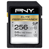 A product image of PNY 256GB Elite-X Class 10 U3 SD Flash Card