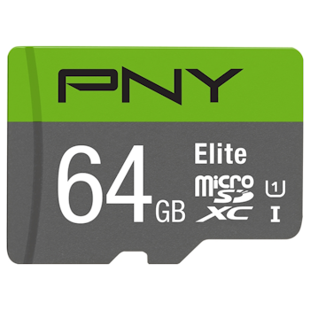 Product image of PNY 64GB Elite Class 10 U1 MicroSD Card - Click for product page of PNY 64GB Elite Class 10 U1 MicroSD Card