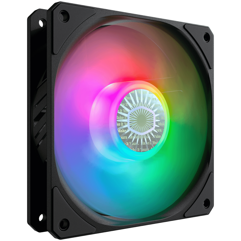 A large main feature product image of Cooler Master SickleFlow 120 ARGB 120mm Cooling Fan