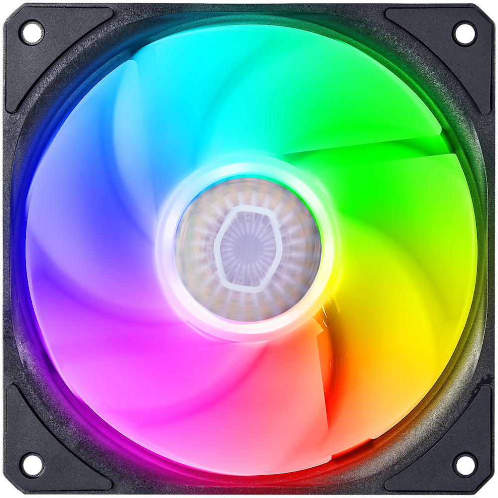 A large main feature product image of Cooler Master SickleFlow 120 ARGB Reverse Edition 120mm Cooling Fan
