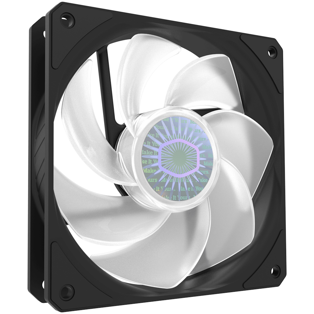 A large main feature product image of Cooler Master SickleFlow 120 ARGB Reverse Edition 120mm Cooling Fan