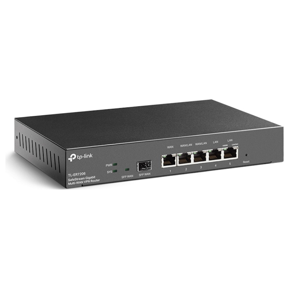 A large main feature product image of TP-Link SafeStream ER7206 - Gigabit Multi-WAN VPN Router