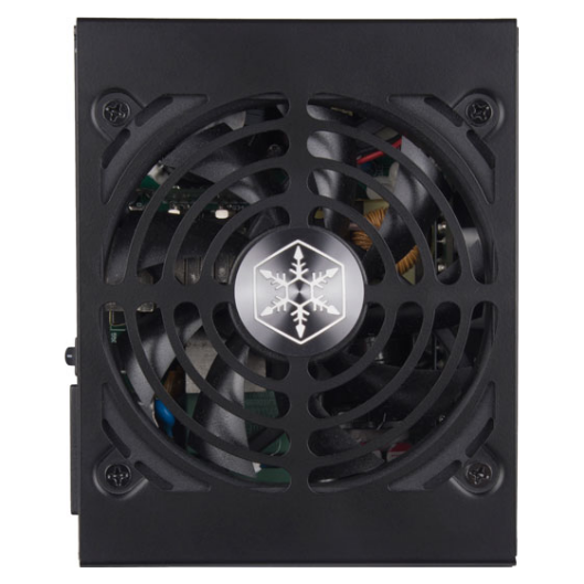 A large main feature product image of SilverStone SX 750W Platinum SFX Modular PSU