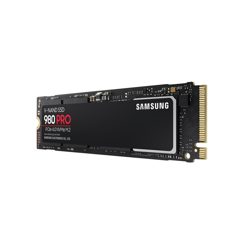 A large main feature product image of Samsung 980 Pro PCIe Gen4 NVMe M.2 SSD - 2TB