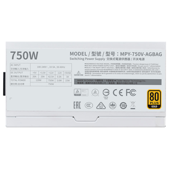 Product image of Cooler Master V 750W 80PLUS Gold Fully Modular Power Supply V2 - White Edition - Click for product page of Cooler Master V 750W 80PLUS Gold Fully Modular Power Supply V2 - White Edition