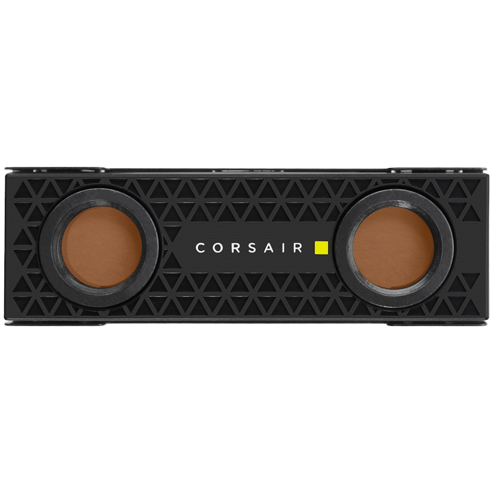 A large main feature product image of Corsair Hydro X Series XM2 M.2 SSD Water Block (2280)