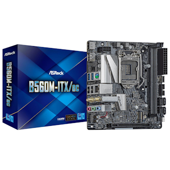 Product image of ASRock B560M-ITX AC LGA1200 mITX Desktop Motherboard - Click for product page of ASRock B560M-ITX AC LGA1200 mITX Desktop Motherboard