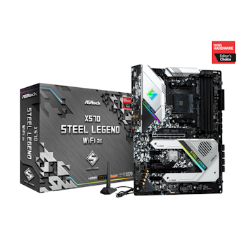 Product image of ASRock X570 Steel Legend WiFi AX AM4 Desktop Motherboard - Click for product page of ASRock X570 Steel Legend WiFi AX AM4 Desktop Motherboard