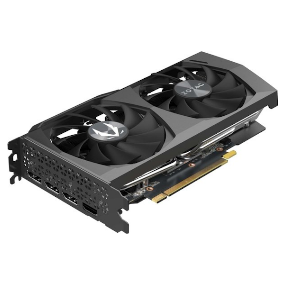 A large main feature product image of ZOTAC GAMING GeForce RTX 3060 Twin Edge 12GB GDDR6