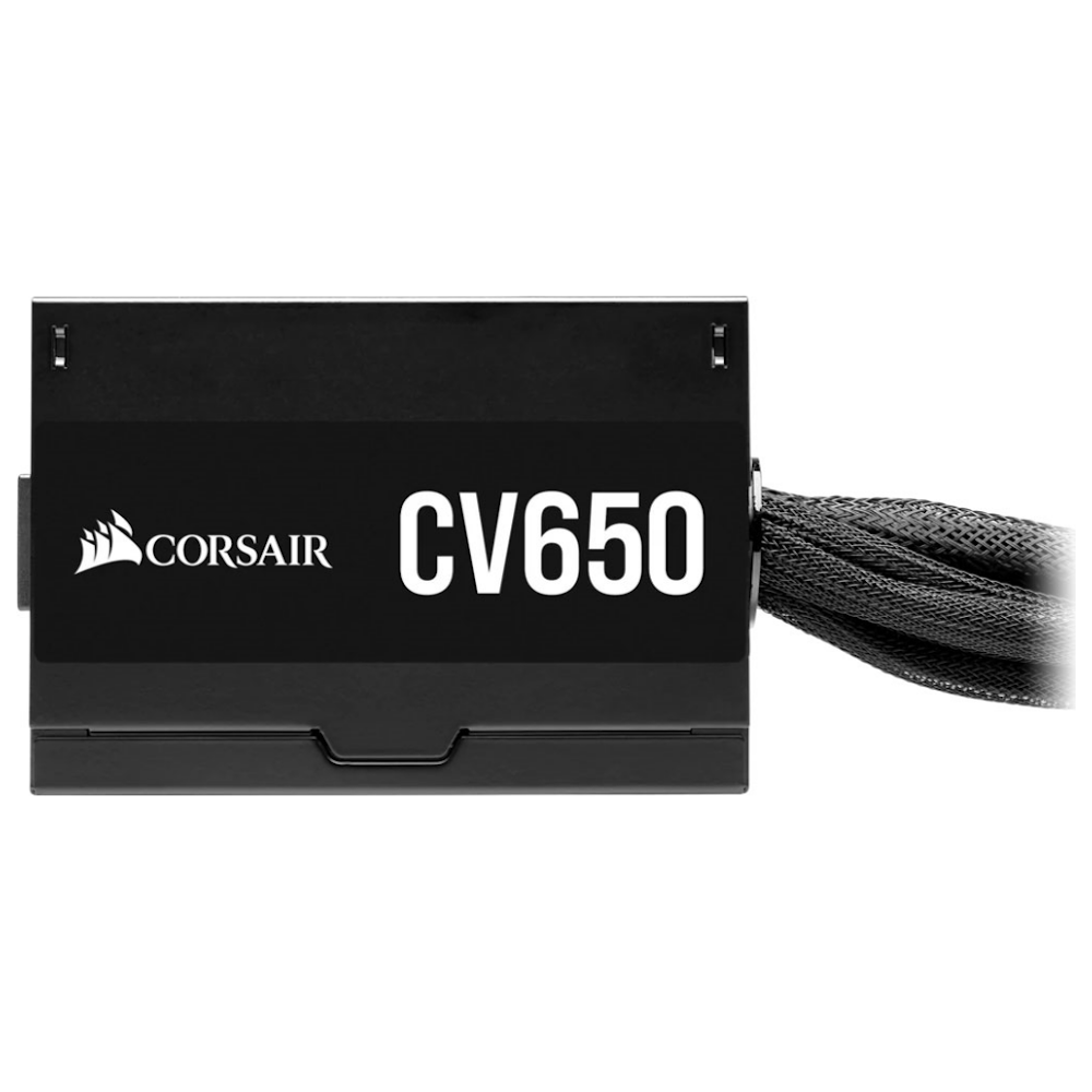 A large main feature product image of Corsair CV650 650W Bronze ATX PSU