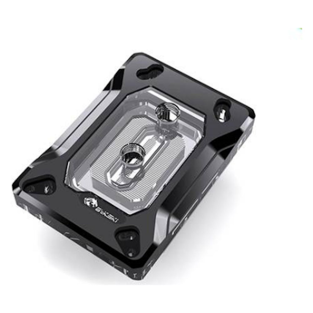 A large main feature product image of Bykski CPU-RAY-MK-M CPU Water Cooling Block - Black w/ 5v Addressable RGB (RBW)(AM3 / AM4 / FM2+)