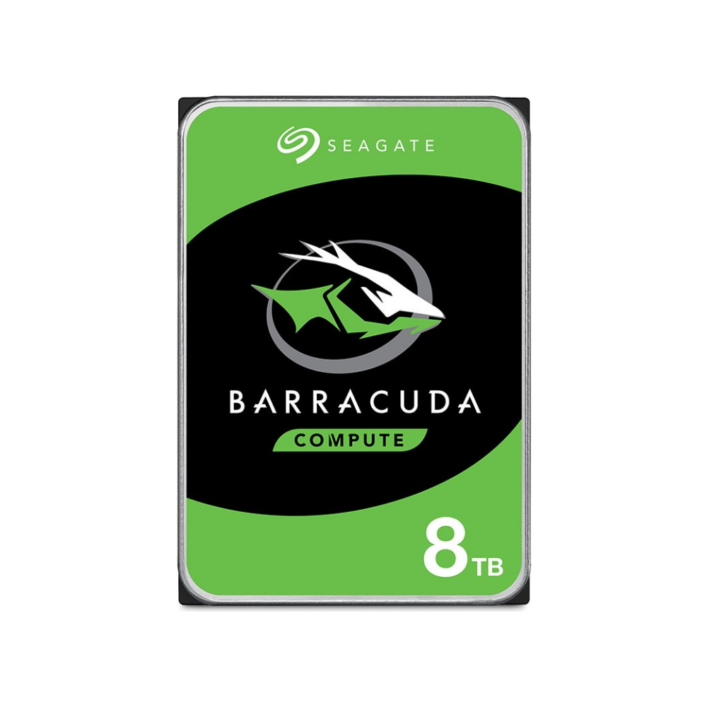 A large main feature product image of Seagate BarraCuda 3.5" Desktop HDD - 8TB 256MB