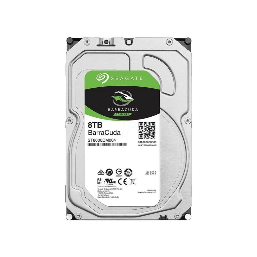 A large main feature product image of Seagate BarraCuda 3.5" Desktop HDD - 8TB 256MB
