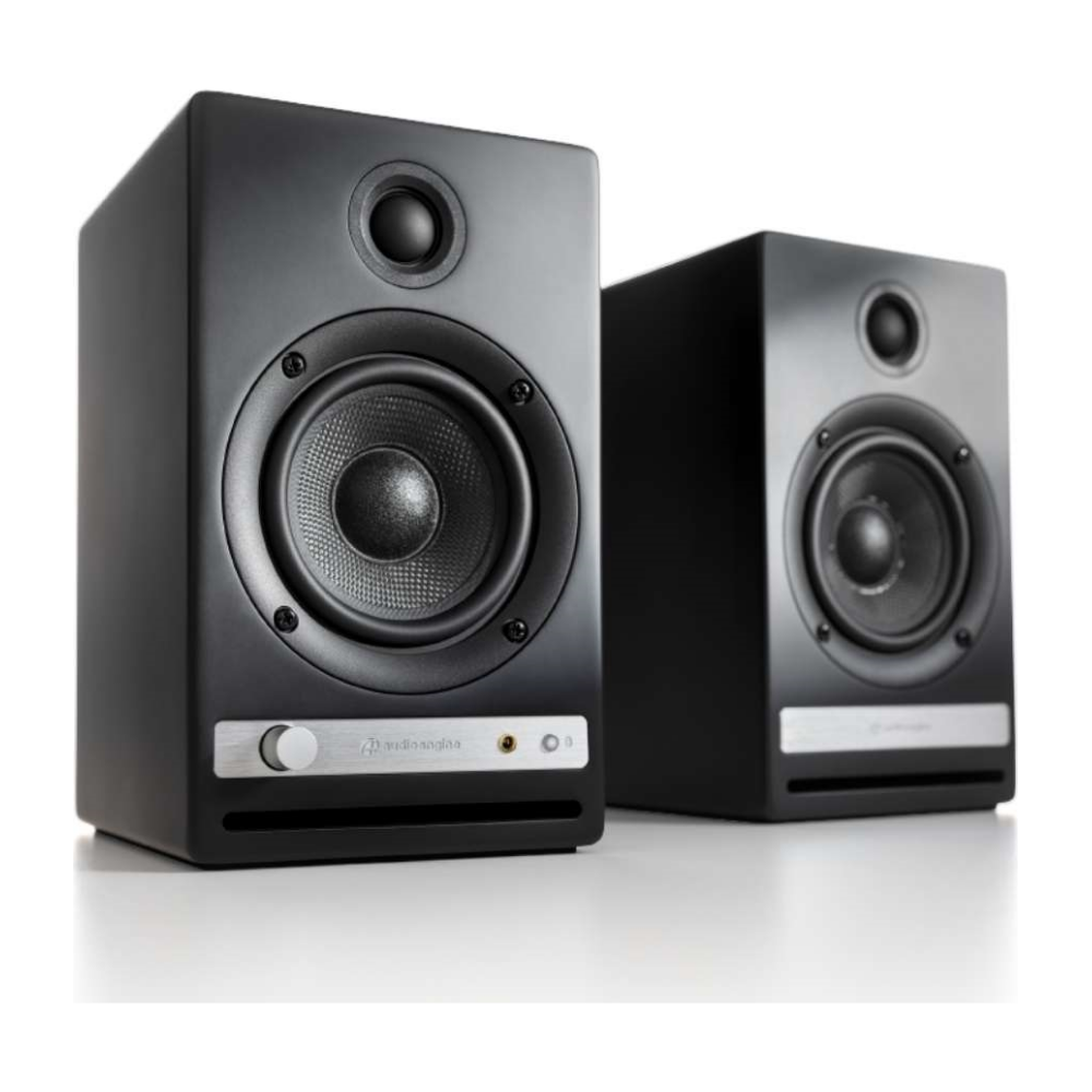 A large main feature product image of Audioengine HD4 Powered Wireless Desktop Speakers - Satin Black