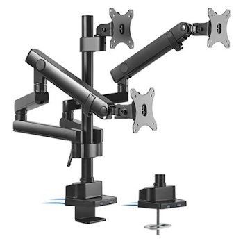 Product image of Brateck Triple Monitor Aluminum Slim Pole Held Mechanical Spring Monitor Arm - Click for product page of Brateck Triple Monitor Aluminum Slim Pole Held Mechanical Spring Monitor Arm