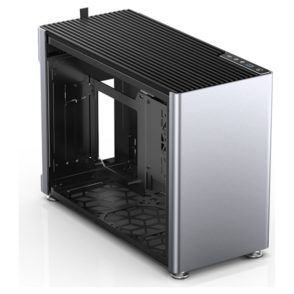 A large main feature product image of Jonsplus Pure i100 Pro mITX Case - Silver