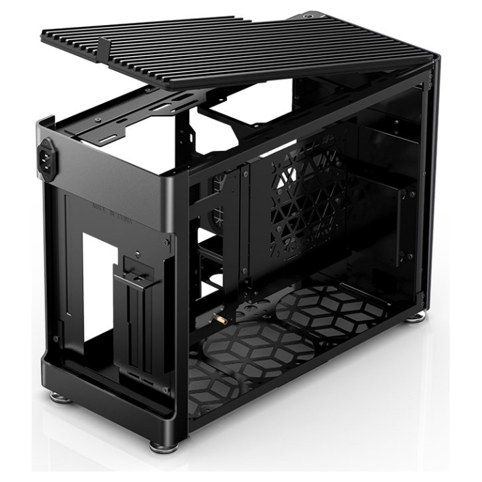 A large main feature product image of Jonsplus Pure i100 Pro 26L Compact Mini-ITX Case (Black)