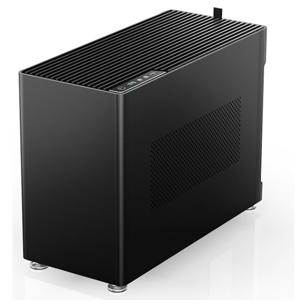 A large main feature product image of Jonsplus Pure i100 Pro Black mITX Case