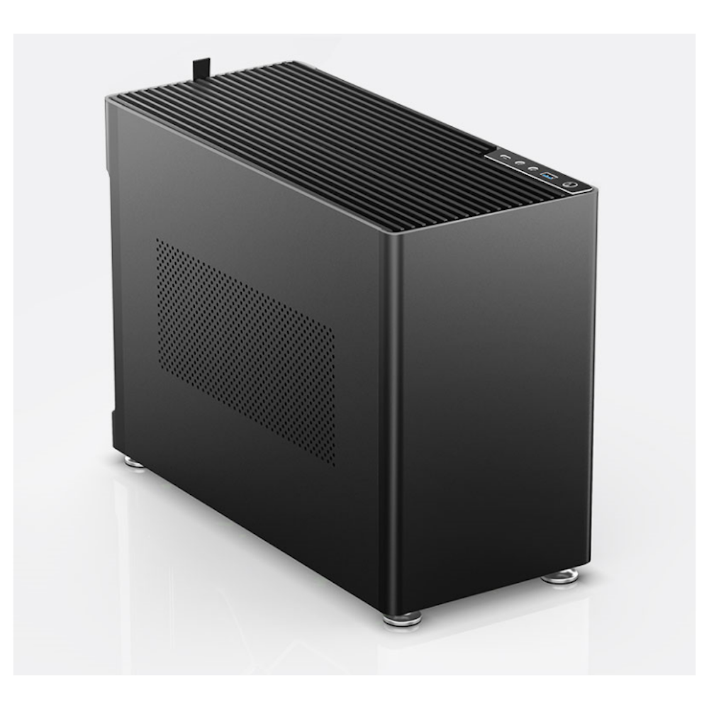 A large main feature product image of Jonsplus Pure i100 Pro Black mITX Case