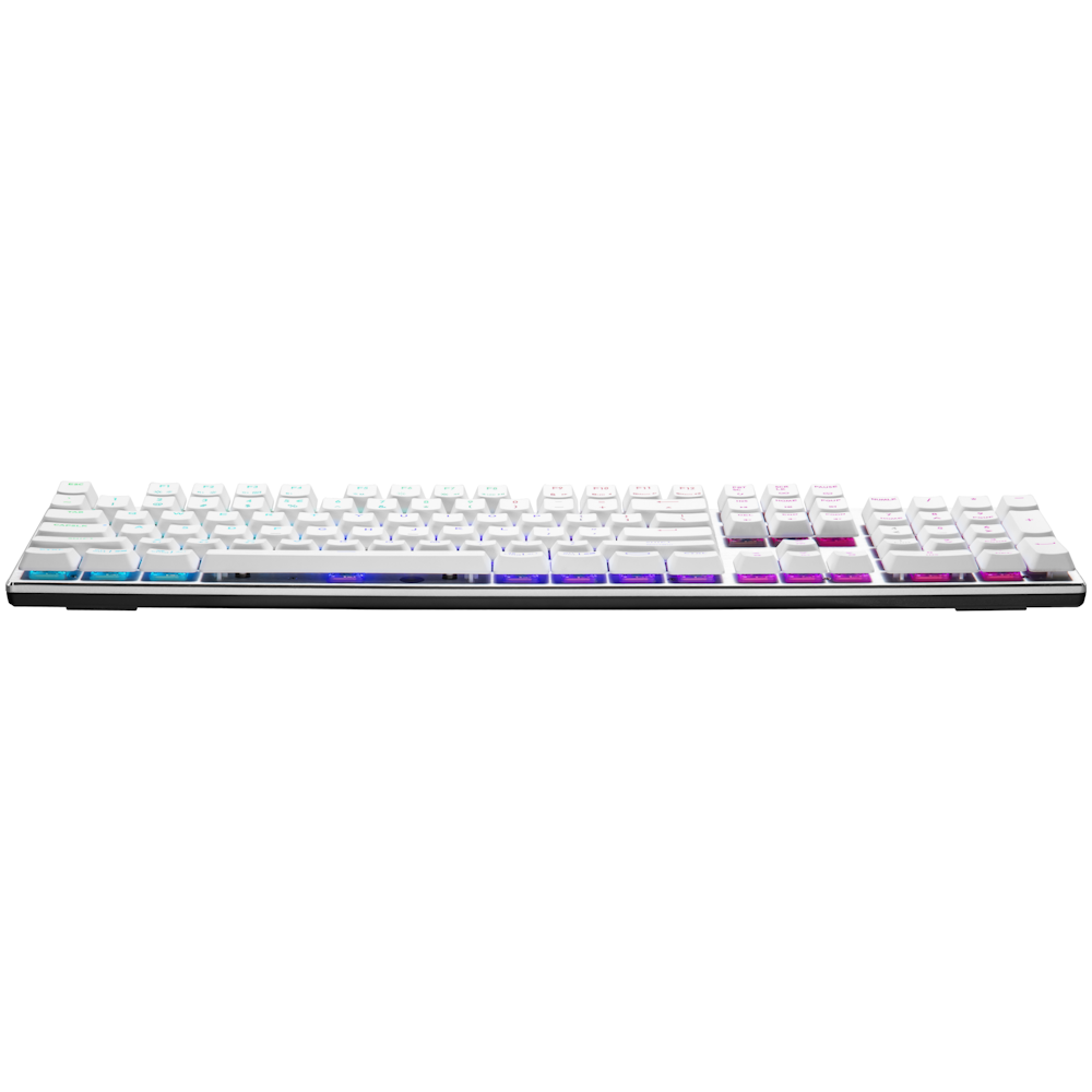 A large main feature product image of Cooler Master MasterKeys SK653 RGB Wireless Mechanical Keyboard White Edition (Low Profile Red Switch) 