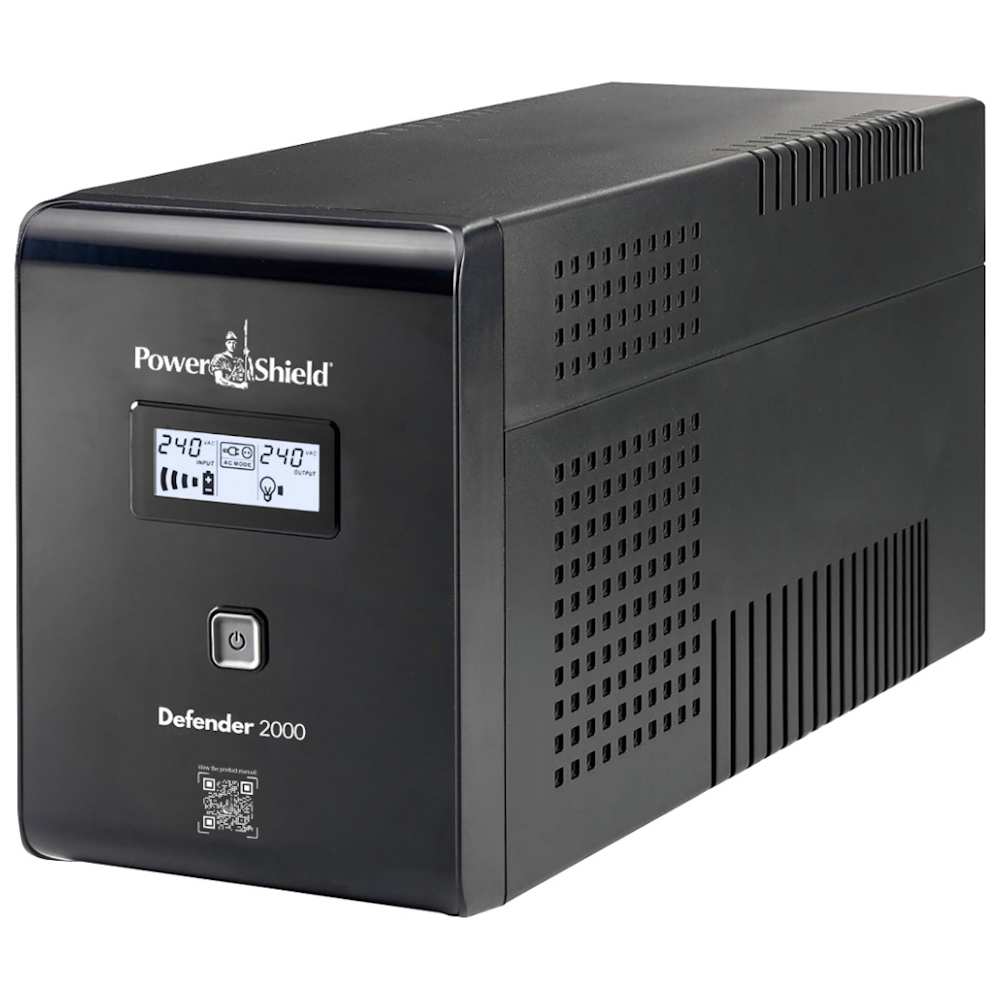 A large main feature product image of PowerShield Defender 2KVA - LCD AVR Line Interactive UPS