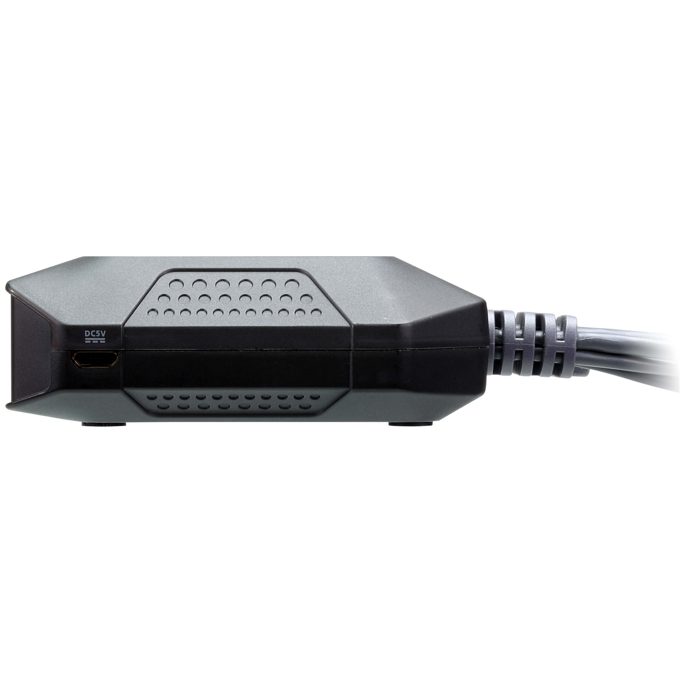 A large main feature product image of ATEN 2-Port USB 4K HDMI Cable KVM Switch with Remote Port Selector 