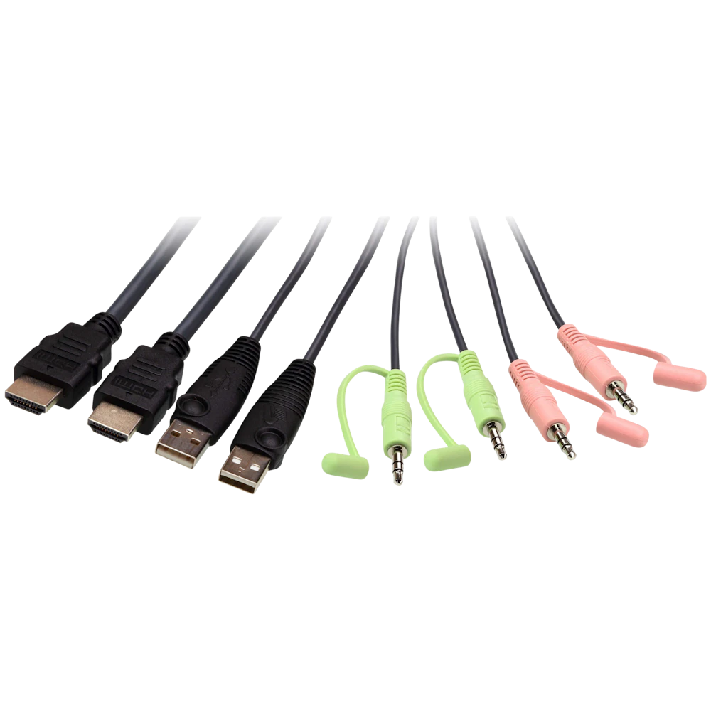 A large main feature product image of ATEN 2-Port USB 4K HDMI Cable KVM Switch with Remote Port Selector
