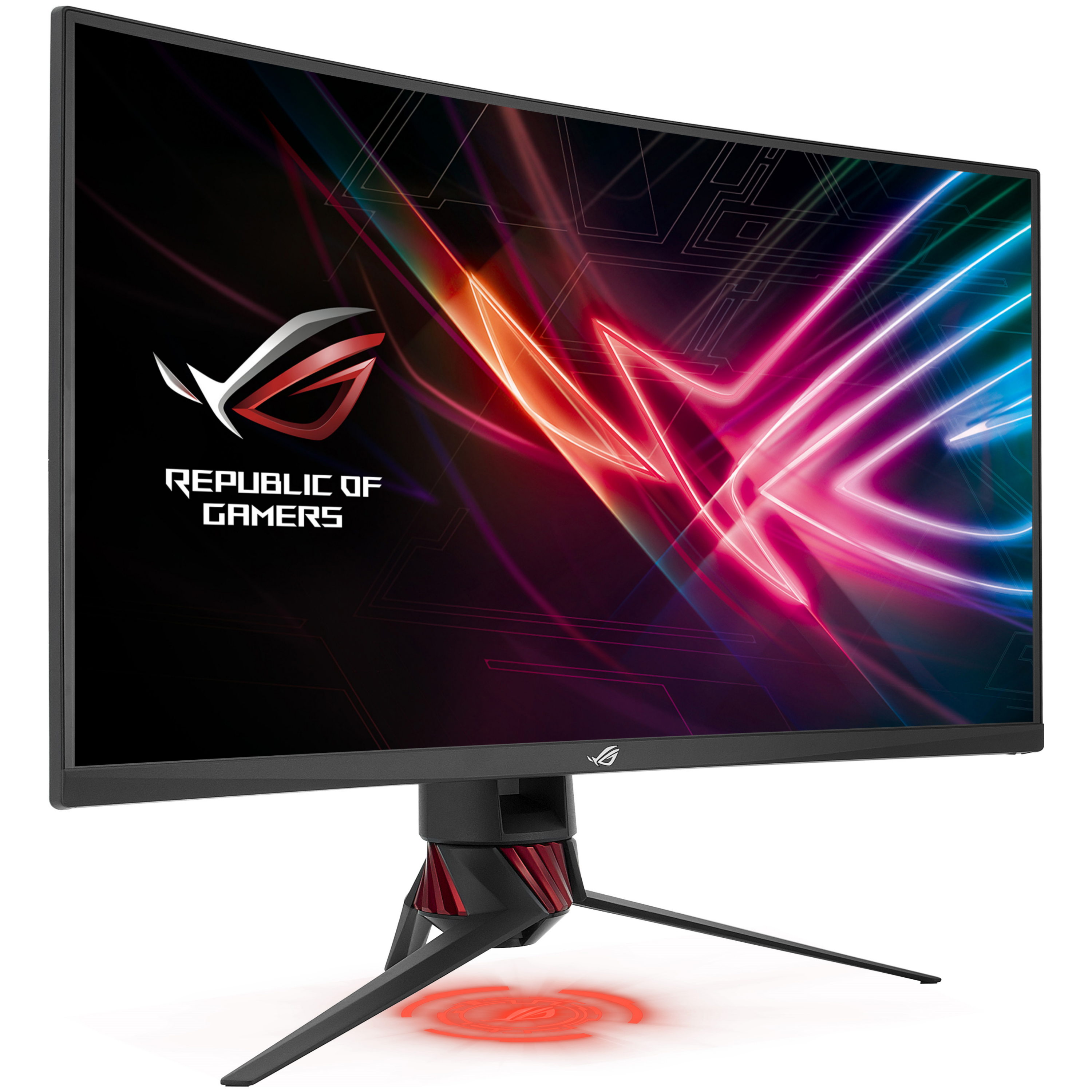 A large main feature product image of ASUS ROG Strix XG32VQR - 31.5" Curved 1440p 144Hz VA Gaming Monitor