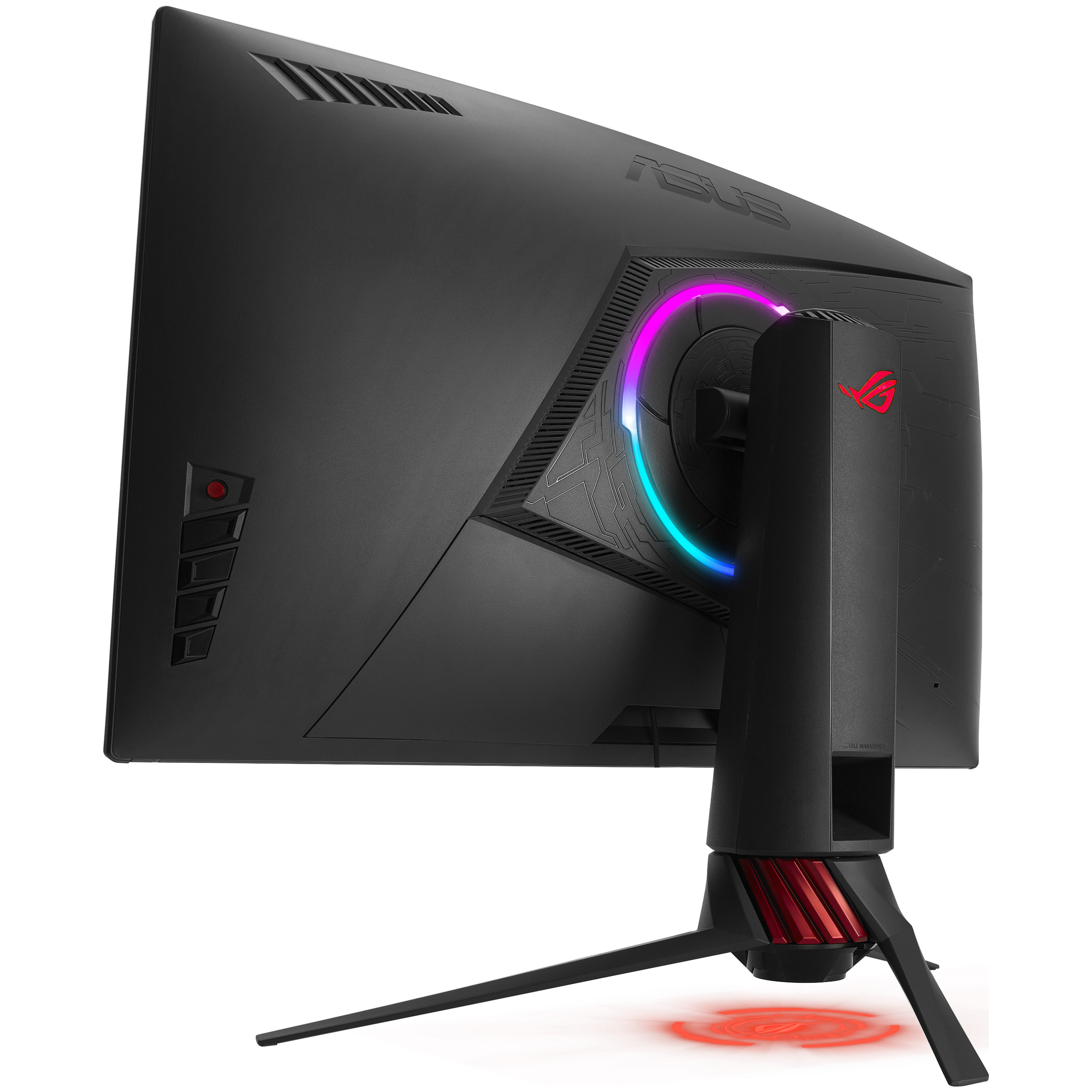 A large main feature product image of ASUS ROG Strix XG32VQR - 31.5" Curved 1440p 144Hz VA Gaming Monitor