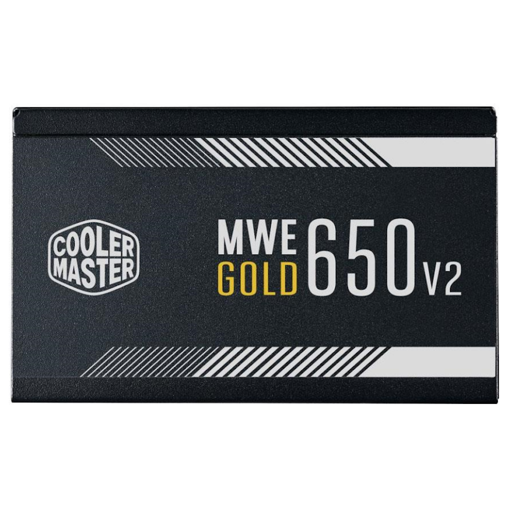 A large main feature product image of Cooler Master MWE V2 650W ATX Gold PSU