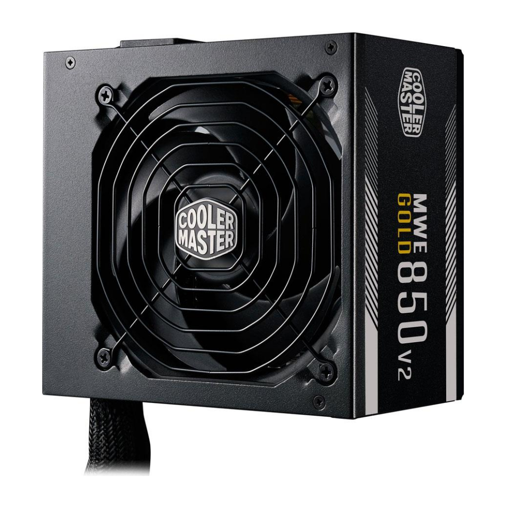 A large main feature product image of Cooler Master MWE V2 850W Gold ATX PSU
