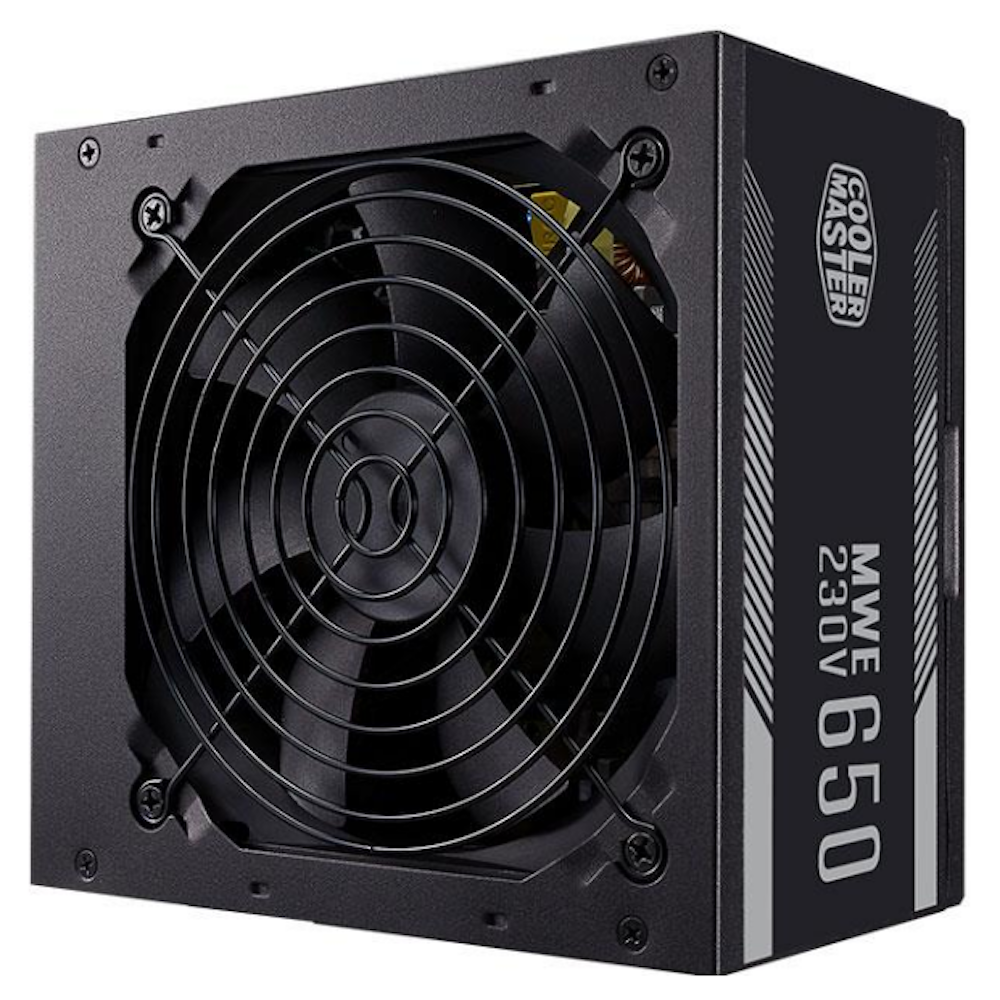 A large main feature product image of Cooler Master MWE V2 650W ATX White PSU