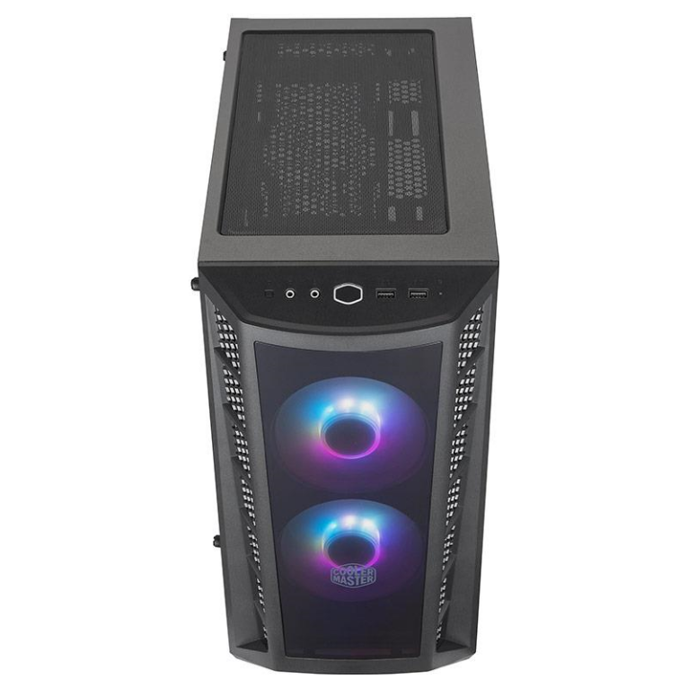A large main feature product image of Cooler Master MasterBox MB320L ARGB Micro Tower Case (Black)