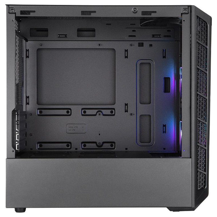 A large main feature product image of Cooler Master MasterBox MB320L ARGB Micro Tower Case (Black)