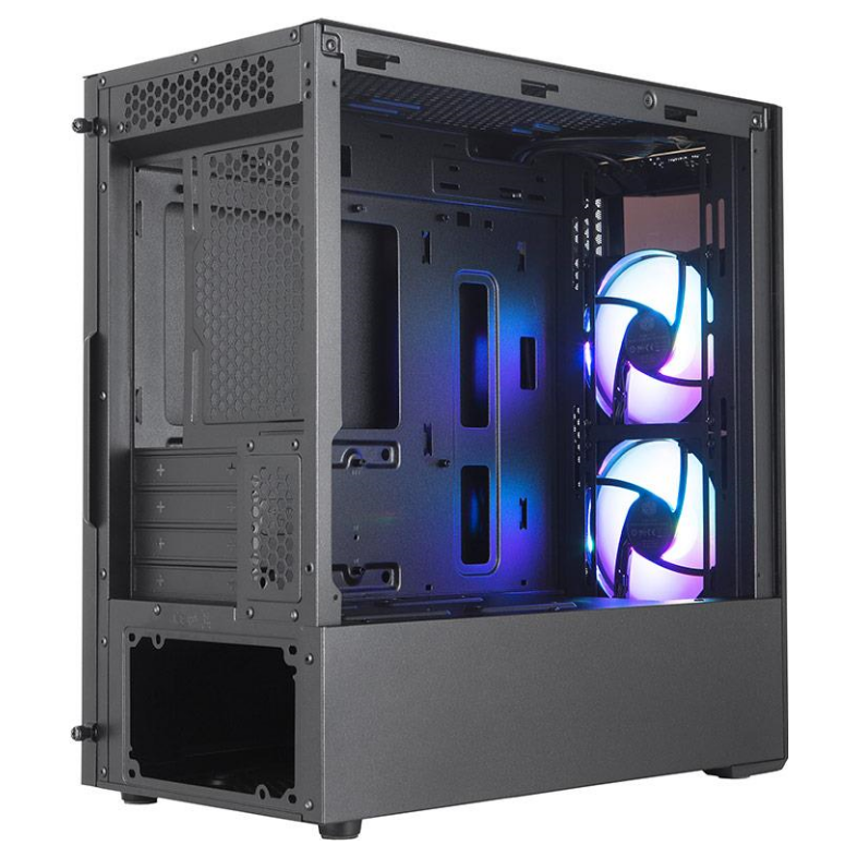A large main feature product image of Cooler Master MasterBox MB320L ARGB Micro Tower Case (Black)