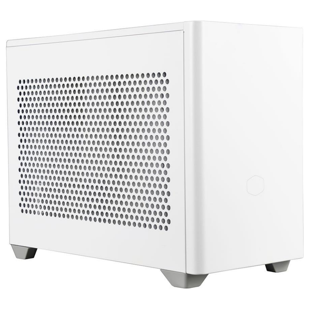 A large main feature product image of Cooler Master MasterBox NR200 SFF Case - White