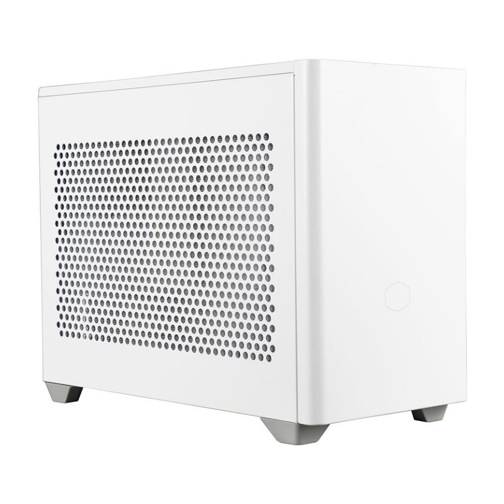 A large main feature product image of Cooler Master MasterBox NR200 White mITX Case