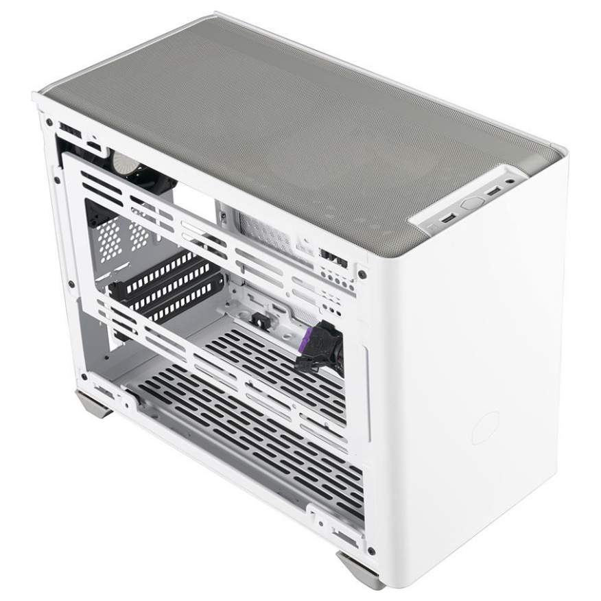 A large main feature product image of Cooler Master NR200 SFF 18.2L Mini-ITX Case (White)