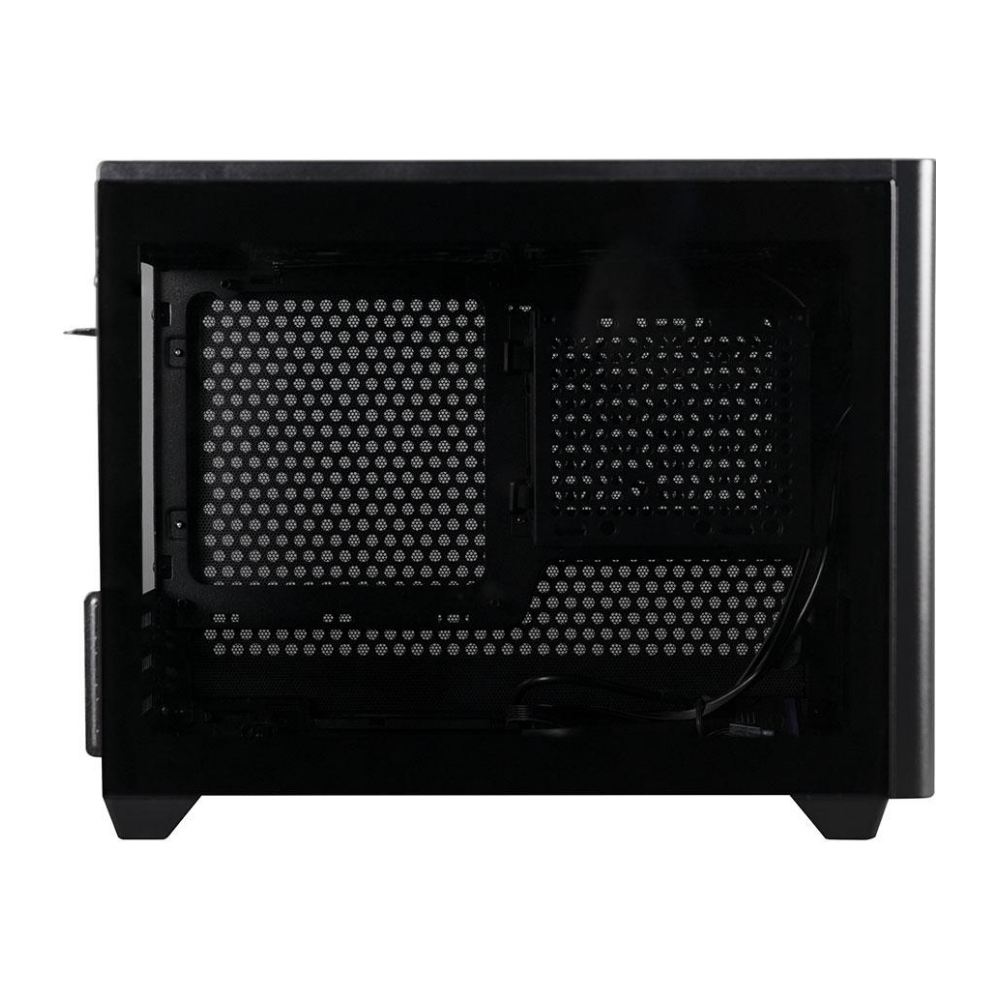 A large main feature product image of Cooler Master NR200P Black mITX Case w/Tempered Glass Side Panel