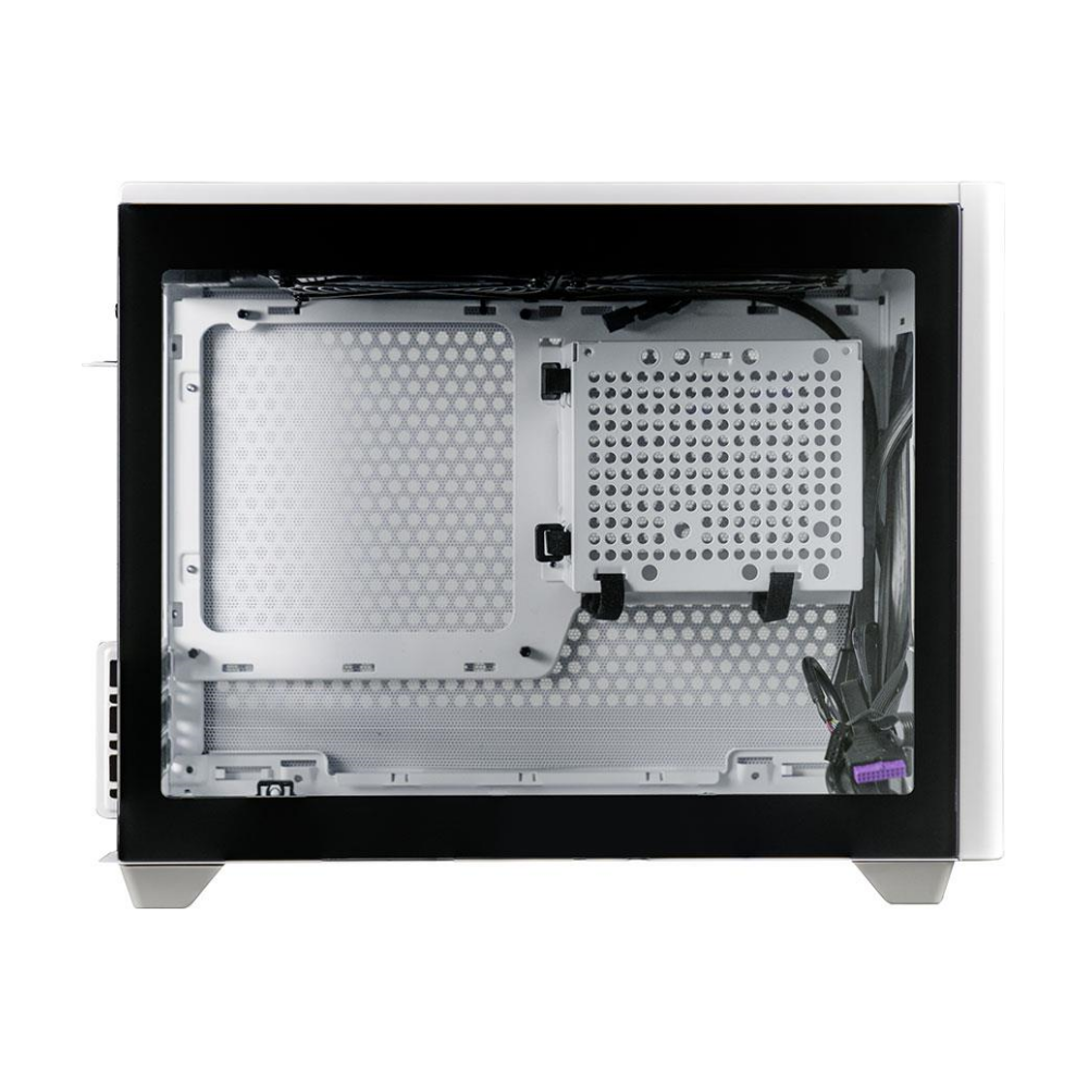 A large main feature product image of Cooler Master MasterBox NR200P Mini ITX Case White mITX Case w/Tempered Glass Side Panel