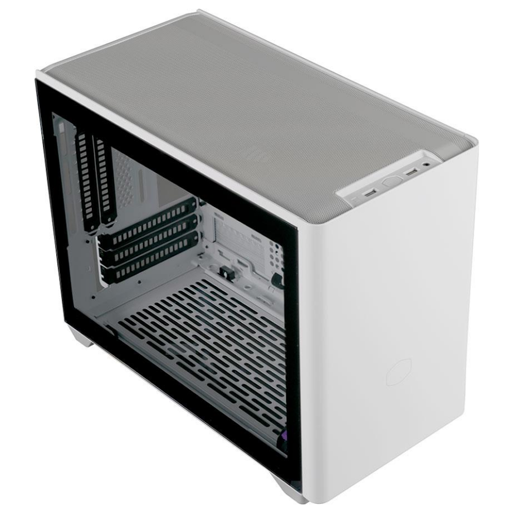 A large main feature product image of Cooler Master MasterBox NR200P SFF Case - White