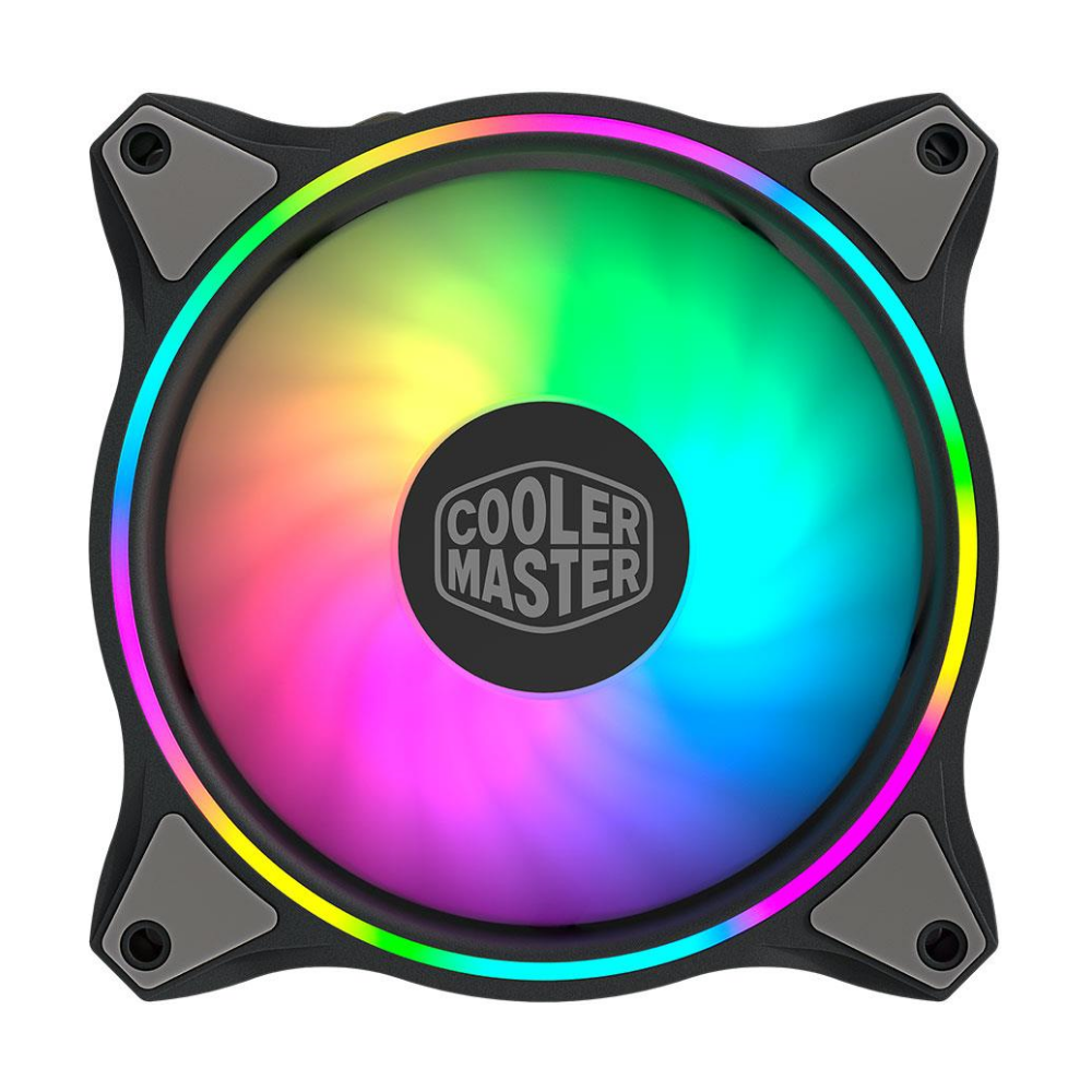 A large main feature product image of Cooler Master MasterFan MF120 Halo Dual Loop ARGB 120mm Fan