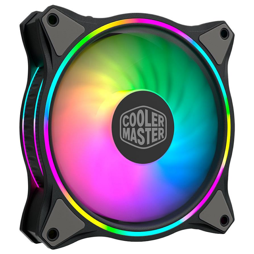 A large main feature product image of Cooler Master MasterFan MF120 Halo Dual Loop ARGB 120mm Fan