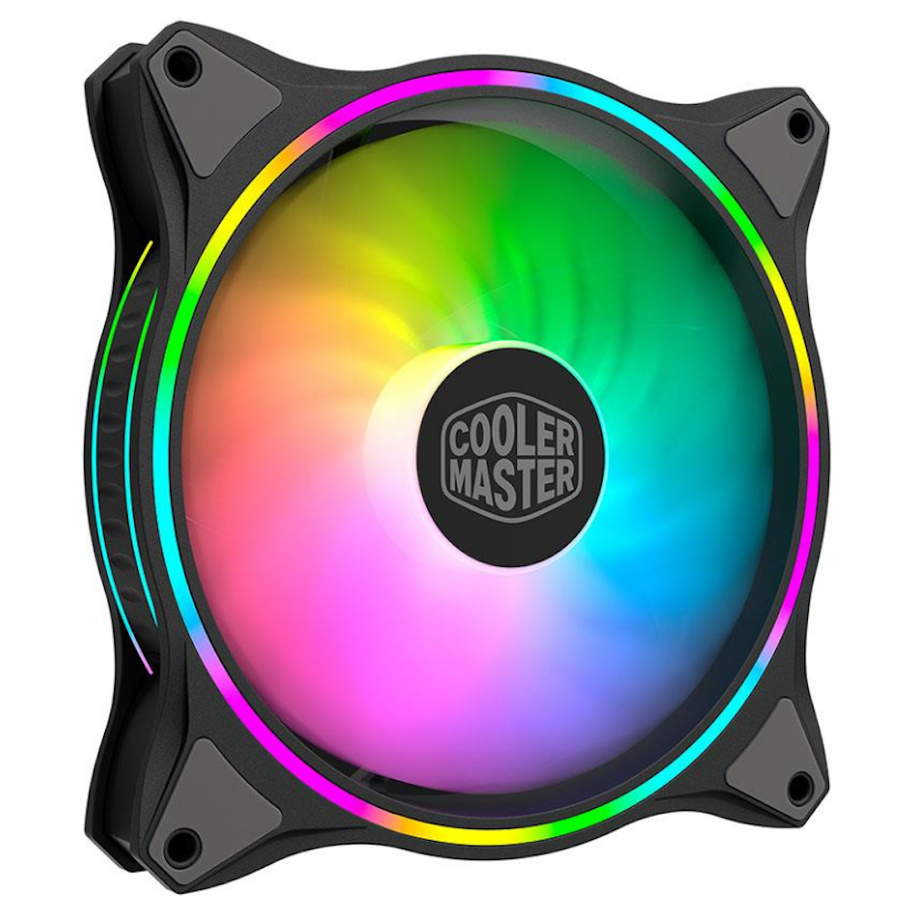 A large main feature product image of Cooler Master MasterFan MF140 Halo Dual Loop ARGB 140mm Fan