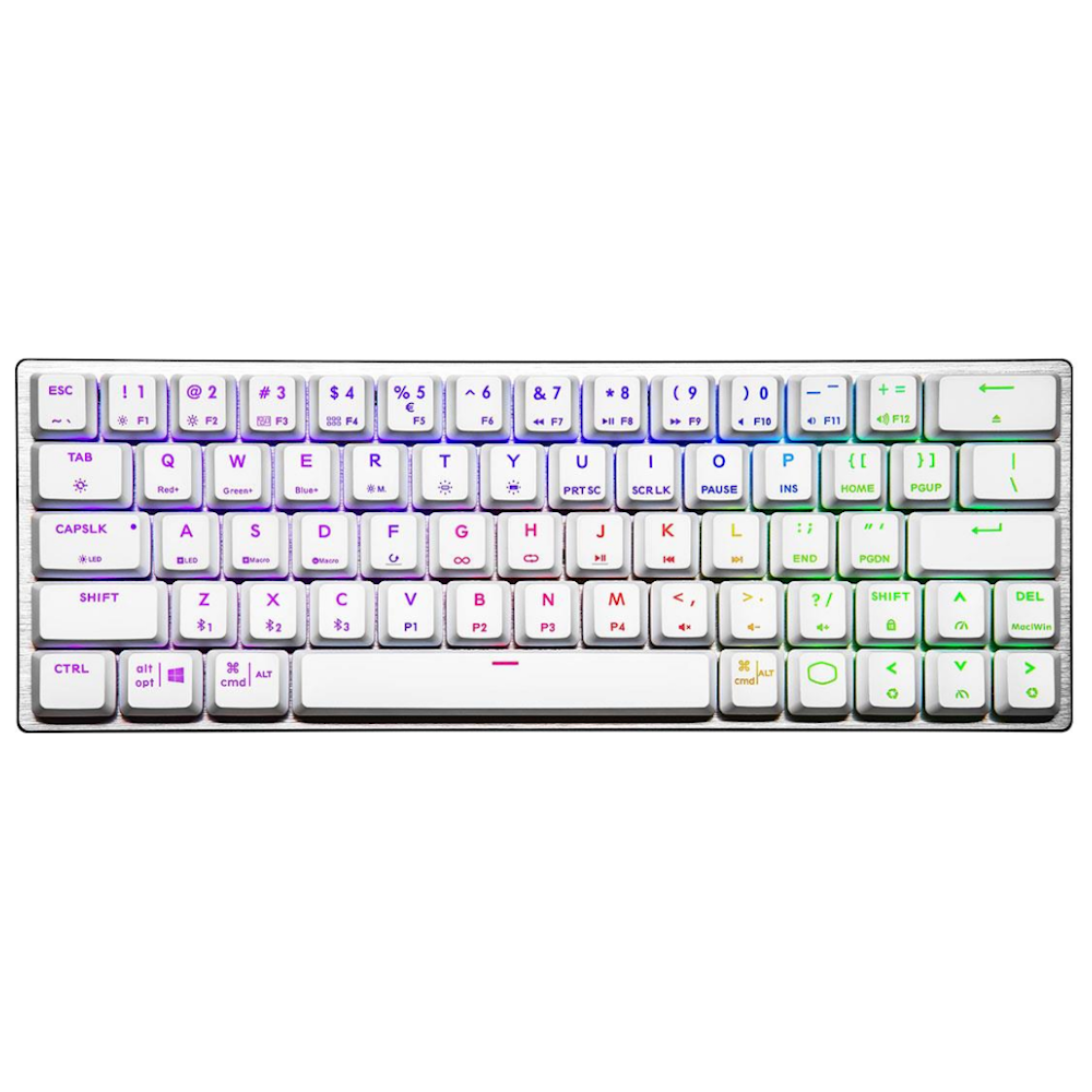 A large main feature product image of Cooler Master MasterKeys SK622 RGB Wireless Mechanical Keyboard White (Blue Switch)