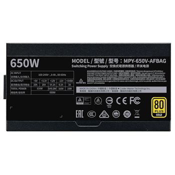 Product image of Cooler Master V 650W 80PLUS Gold Fully Modular Power Supply V2 - Click for product page of Cooler Master V 650W 80PLUS Gold Fully Modular Power Supply V2