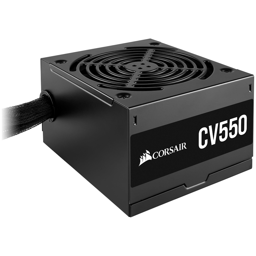 A large main feature product image of Corsair CV550 550W Bronze ATX PSU