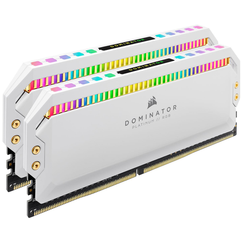 A large main feature product image of Corsair 16GB Kit (2x8GB) DDR4 Dominator Platinum RGB C18 3600MHz - White